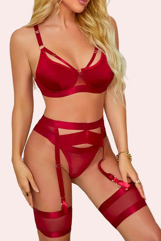 Aquarius Set - Feminine UAE - Sensual Lingerie - Red - S - - -