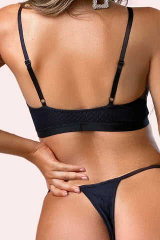 Dotted Set - Set - Feminine UAE - Sensual Lingerie - Black - S - Bra & Panties Set - Set -