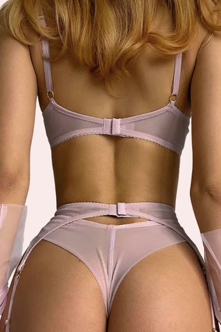 Lavanta Set - Set - Feminine UAE - Sensual Lingerie - Lavender - S - Bra Panties & Garter Set - Set -