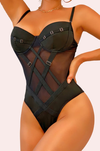 Madonna Bodysuit - Bodysuit - Feminine UAE - Sensual Lingerie - Black - S - Bodysuit - -