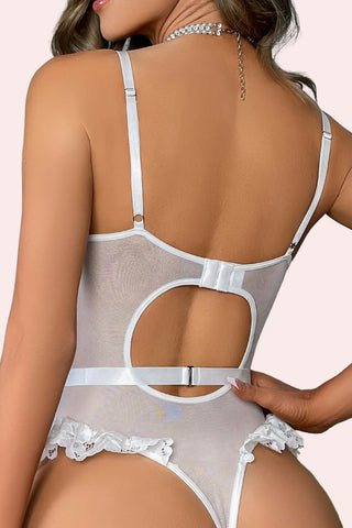 Novia Bodysuit - Bodysuit - Feminine UAE - Sensual Lingerie - White - S - Bodysuit - -