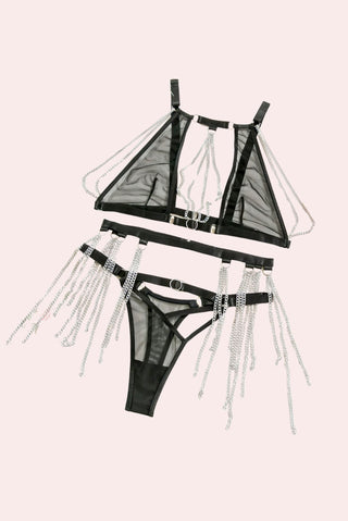 Oriental Chains Set - Set - Feminine UAE - Sensual Lingerie - Black - S - Buy 2; Get 1 Free - Set -