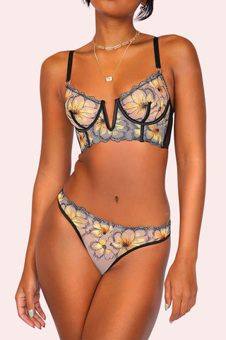 Taurus Set - Set - Feminine UAE - Sensual Lingerie - Yellow - S - Set - -