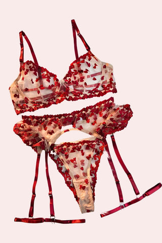 Virgo Set - Set - Feminine UAE - Sensual Lingerie - Red - S - Set - -